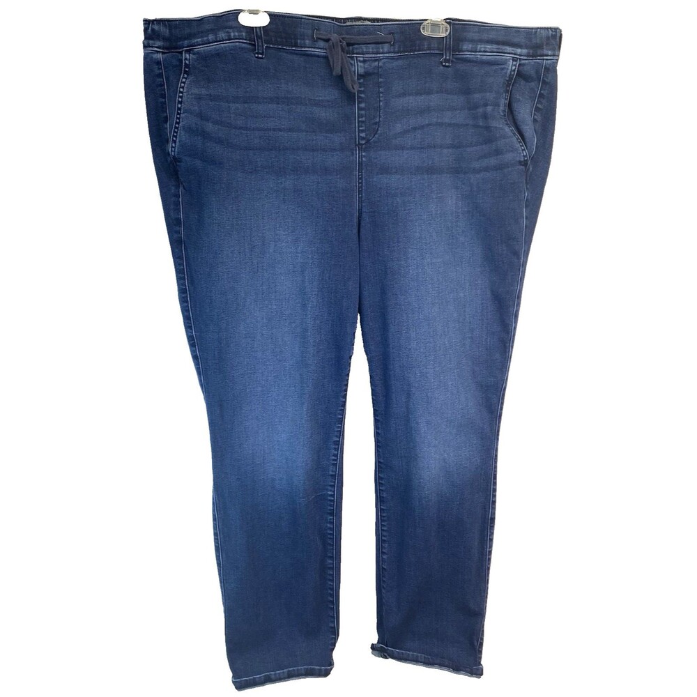 Torrid Women' Jeans Size 4R Pull-On Boyfriend Stretch Denim Plus Size Drawstring